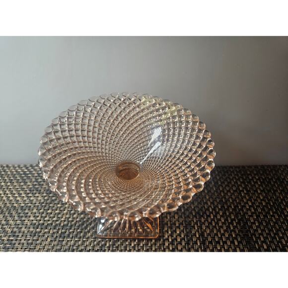 Vintage 1930’S Anchor Hocking “MISS AMERICA” Pink depression Compote EXCELLENT - Picture 4 of 10